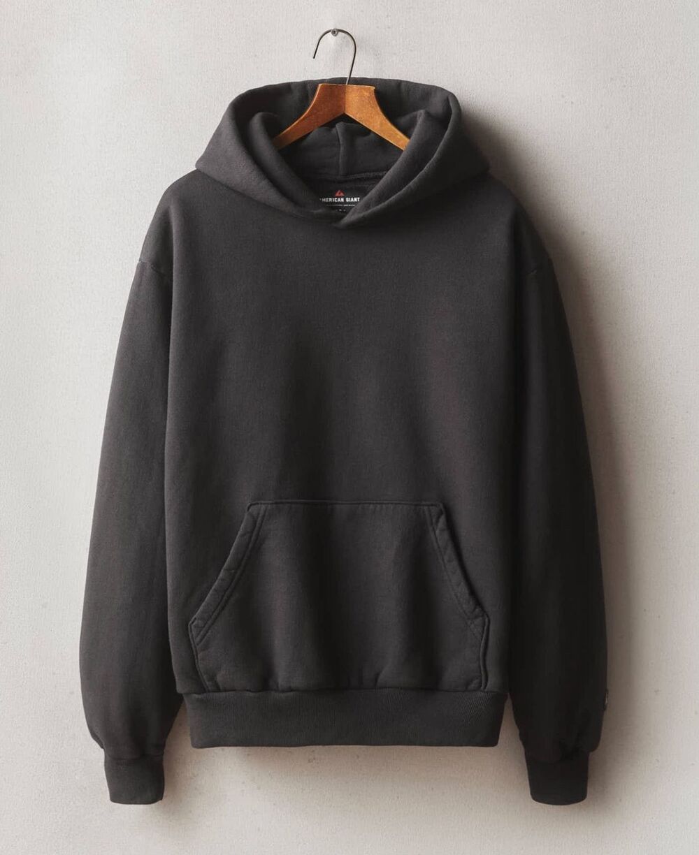 American Giant Vintage Pullover Hoodie Unisex XS Washed Black Heavyweight NEW